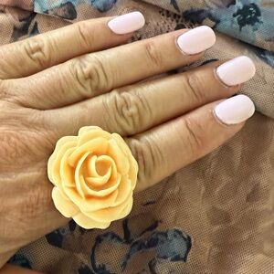 Vintage Yellow Flower Statement Ring